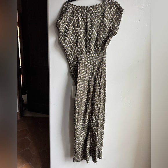 Madewell Olive Floral Midi Dress Cottagecore Boho Short Sleeve coquette girl 10 - Picture 6 of 7